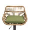 Coolmore Swivel Bar Stools Set Of 2 Adjustable Counter Height Chairs With Footrest For Kitchen, Dining Room 2Pc Set Green Polyester