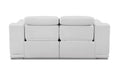Genuine Italian Leather Power Reclining Loveseat White Foam Leather