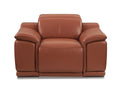 Genuine Italian Leather Power Reclining Chair Camel Foam Leather