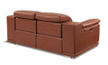 Genuine Italian Leather Power Reclining Loveseat Camel Foam Leather