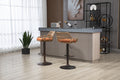 Coolmore Swivel Bar Stools Set Of 2 Adjustable Counter Height Chairs With Footrest For Kitchen, Dining Room 2Pc Set Orange Polyester