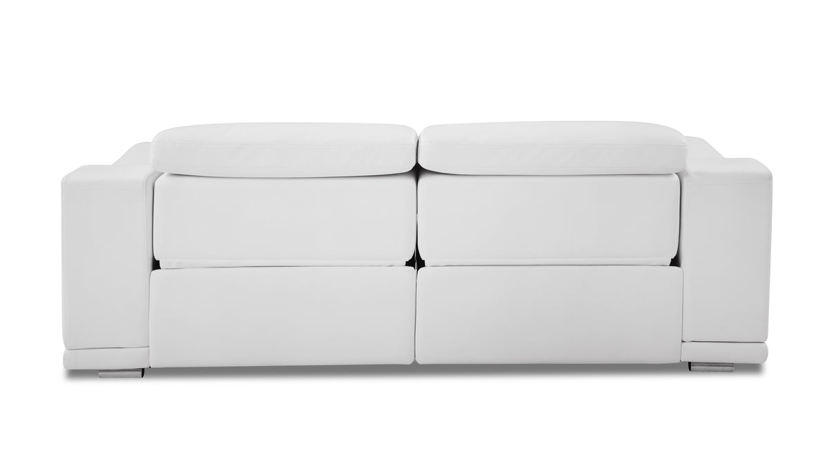 Genuine Italian Leather Power Reclining Sofa White Foam Leather