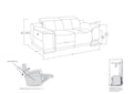 Genuine Italian Leather Power Reclining Loveseat Camel Foam Leather