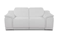 Genuine Italian Leather Power Reclining Loveseat White Foam Leather
