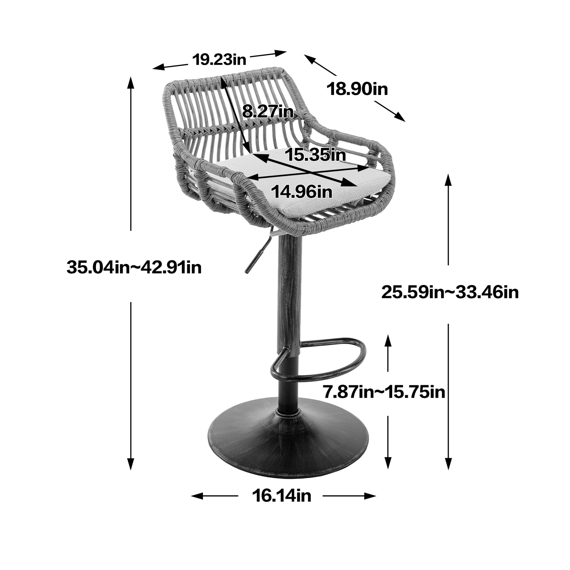 Coolmore Swivel Bar Stools Set Of 2 Adjustable Counter Height Chairs With Footrest For Kitchen, Dining Room 2Pc Set Orange Polyester