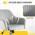 Accent Chair Modern Home Office Leisure Chair With Adjustable Velvet Height And Adjustable Casters Lightgray Light Gray Cotton Velvet
