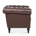 1 Seater Sofa For Living Room Brown Pu Pu