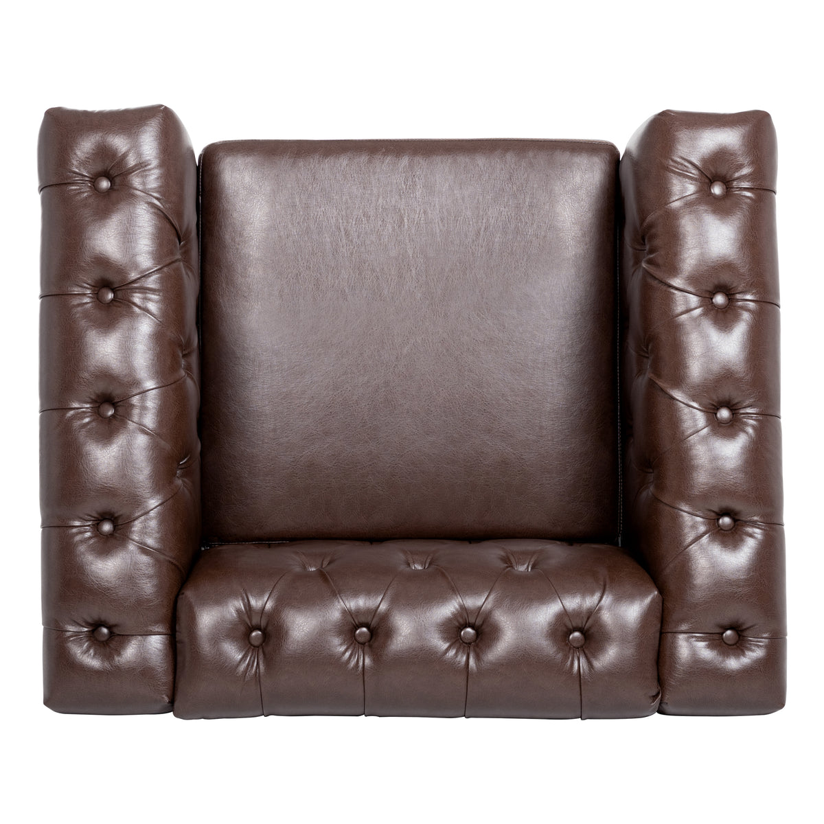 1 Seater Sofa For Living Room Brown Pu Pu