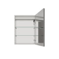26X20 Inch Bathroom Medicine Cabinet With Led Mirror, Anti Fog, Waterproof, 3000K 6000K Single Door Lighted Bathroom Cabinet With Touch Swich, Dimmable,Recessed Or Surface Mount Right Door Mirror Included Bathroom Powder Coated 3 Silver 1 2 18 To 23 In