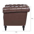 1 Seater Sofa For Living Room Brown Pu Pu
