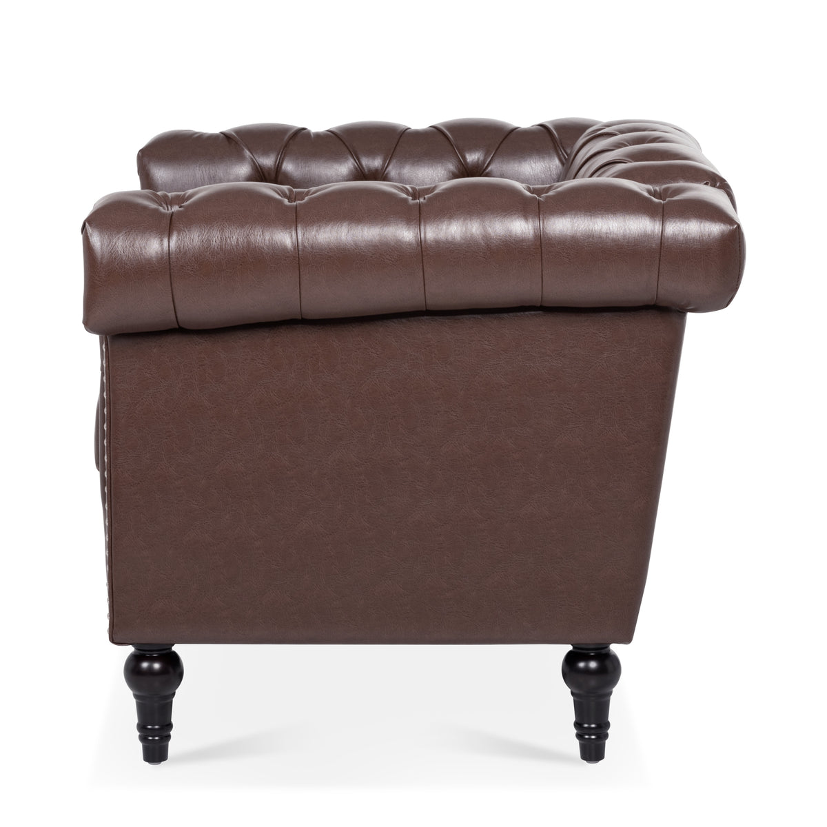 1 Seater Sofa For Living Room Brown Pu Pu