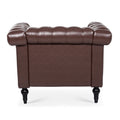1 Seater Sofa For Living Room Brown Pu Pu