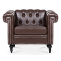 1 Seater Sofa For Living Room Brown Pu Pu