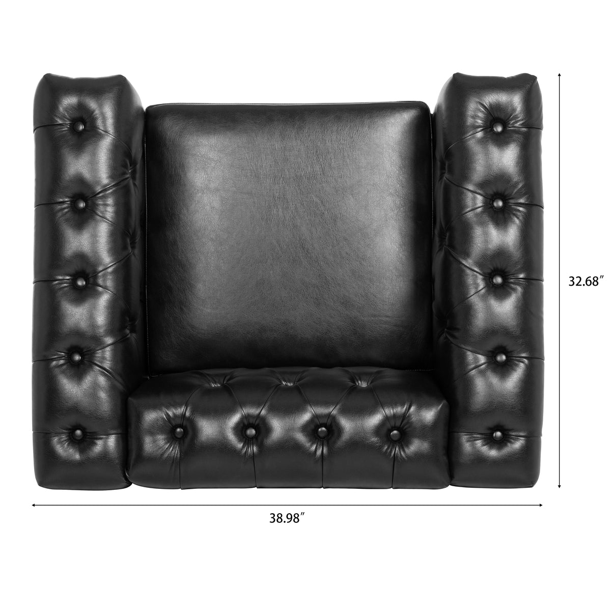 1 Seater Sofa For Living Room Black Pu