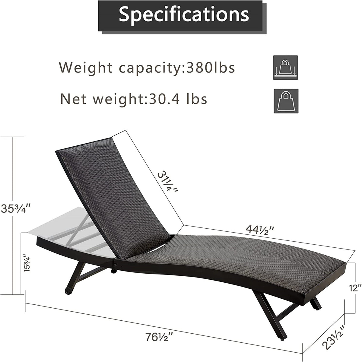 Outdoor Pe Wicker Chaise Lounge Set Of 2 Patio Reclining Chair Furniture Set Beach Pool Adjustable Backrest Recliners Padded With Quick Dry Foam Brown, 2 Lounge Chairs Dark Brown Wicker