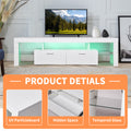 Led Tv Stand Modern Tv Stand With Storage Entertainment Center With Drawer Tv Cabinet For Up To 75 Inch For Gaming Living Room Bedroom White Particle Board