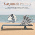 Patio Chaise Lounge Set Of 3, Aluminum Lounge Chairs With 5 Adjustable Positions, Outdoor Chaise Lounge For Pool, Deck, Garden, Backyard, Sunbathing Khaki,2 Lounge Chairs 1 Table Khaki Aluminium