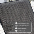 Outdoor Pe Wicker Chaise Lounge Set Of 2 Patio Reclining Chair Furniture Set Beach Pool Adjustable Backrest Recliners Padded With Quick Dry Foam Brown, 2 Lounge Chairs Dark Brown Wicker
