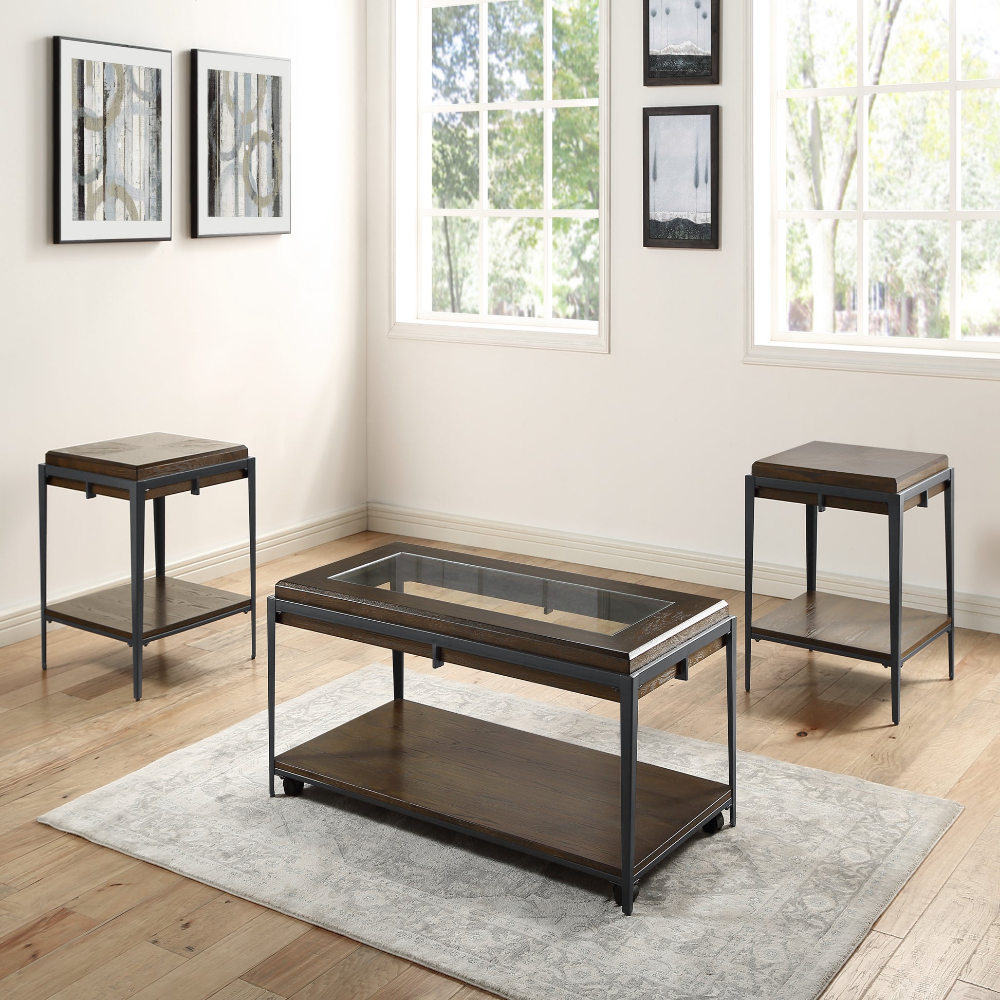 Waco End Table Espresso Solid Wood Mdf