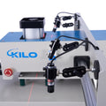 16X24 Pneumatic Up Sliding Dual Platen Heat Press Machine With Infrared Positioning 110V,2000W White Blue Aluminium