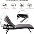 Outdoor Pe Wicker Chaise Lounge Set Of 2 Patio Reclining Chair Furniture Set Beach Pool Adjustable Backrest Recliners Padded With Quick Dry Foam Brown, 2 Lounge Chairs Dark Brown Wicker