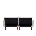 Convertible Futon Sofa Bed, Adjustable Couch Sleeper, Modern Fabric Linen Upholstered Futon Sofa Bed With Wooden Legs & 2 Pillows For Apartment, Living Room, Studio. Ivory Ivory Foam Fabric