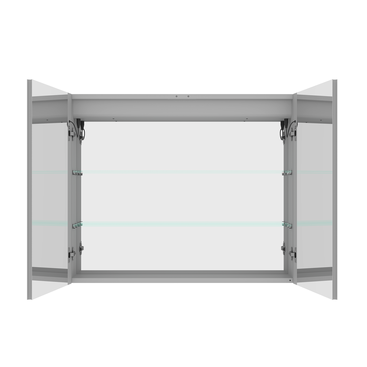 36 X 30 Inch Medicine Cabinet With Led Vanity Mirror, Anti Fog, Recessed Or Surface Mount, Waterproof, Dimmable, Aluminum 3000K 6000K Lighted Double Door Bathroom Cabinet With Touch Switch Mirror Included Bathroom Powder Coated 4 Silver 2 3 36 To 47 In