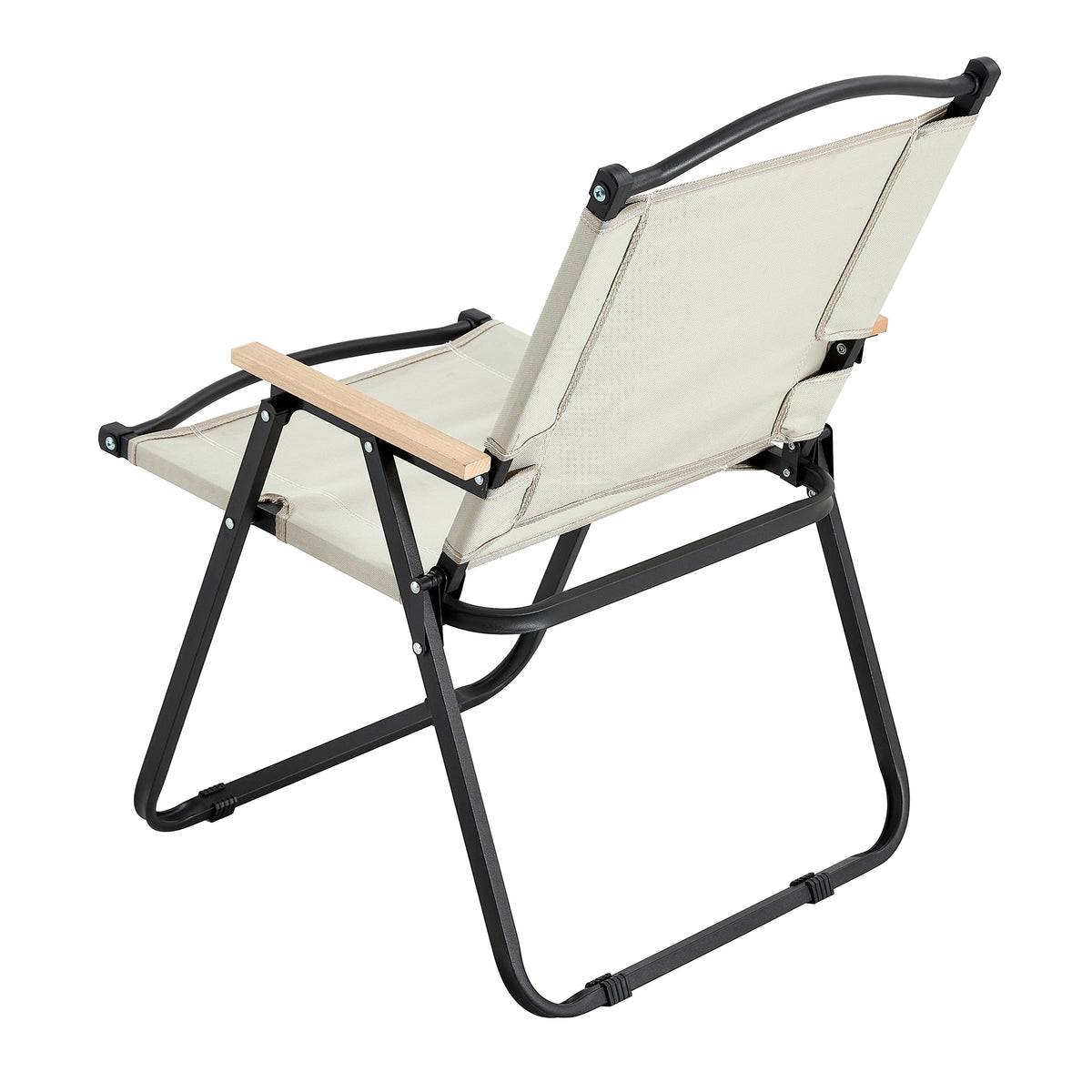 2 Piece Folding Outdoor Chair For Indoor, Outdoor Camping, Picnics, Beach,Backyard, Bbq, Party, Patio, Beige Beige Garden & Outdoor Modern Oxford Fabric