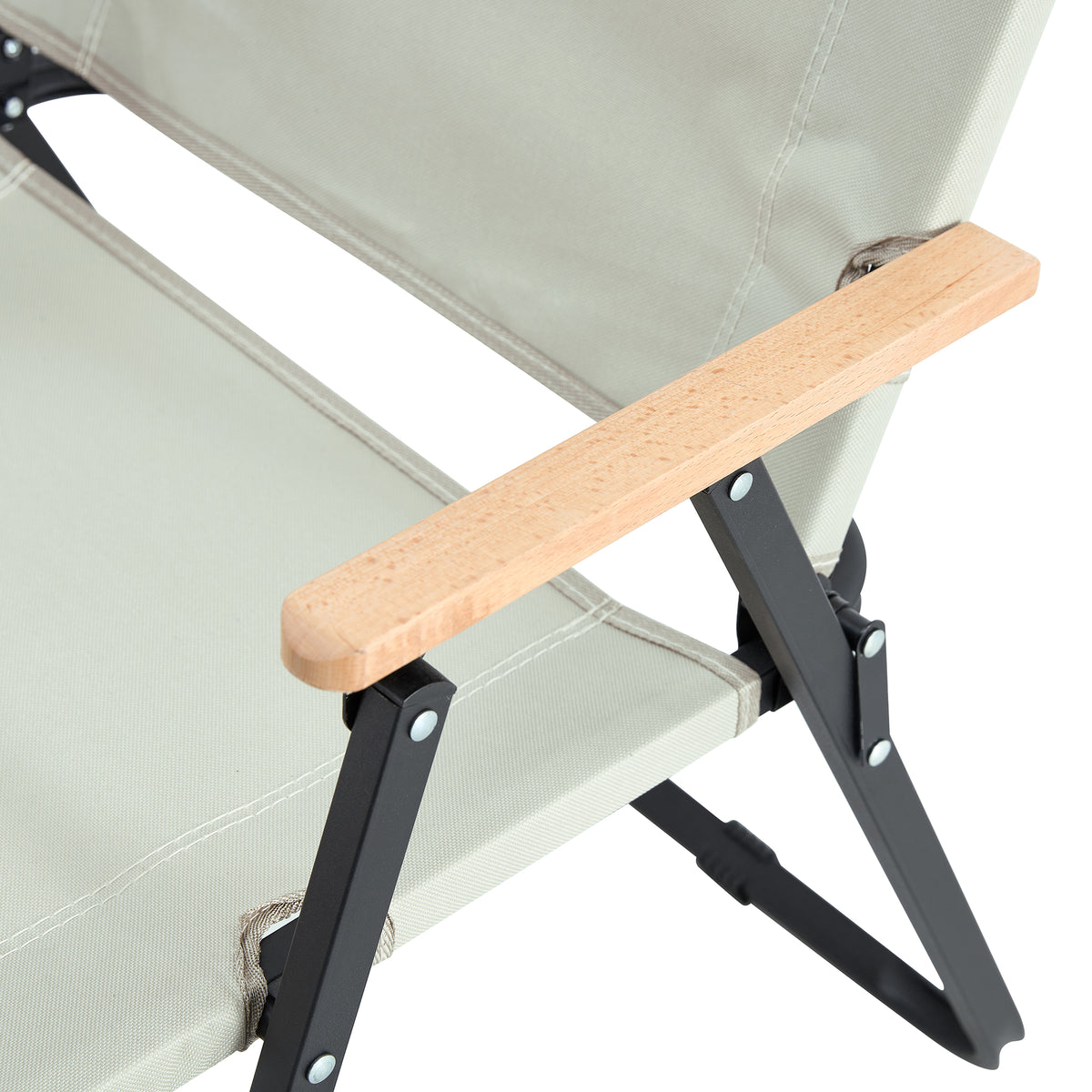 2 Piece Folding Outdoor Chair For Indoor, Outdoor Camping, Picnics, Beach,Backyard, Bbq, Party, Patio, Beige Beige Garden & Outdoor Modern Oxford Fabric