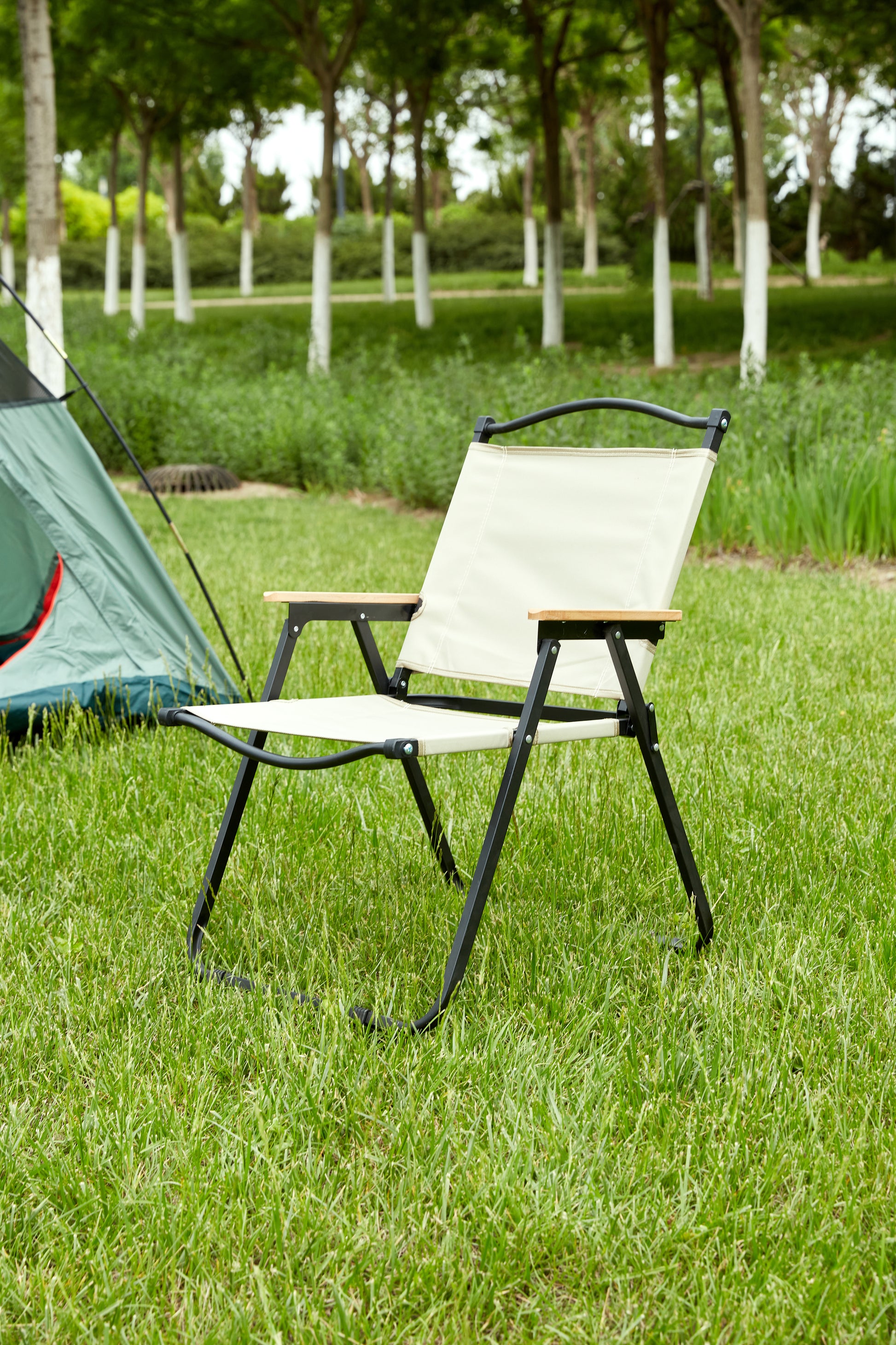 1 Piece Folding Outdoor Chair For Indoor, Outdoor Camping, Picnics, Beach,Backyard, Bbq, Party, Patio, Beige Beige Garden & Outdoor Modern Oxford Fabric