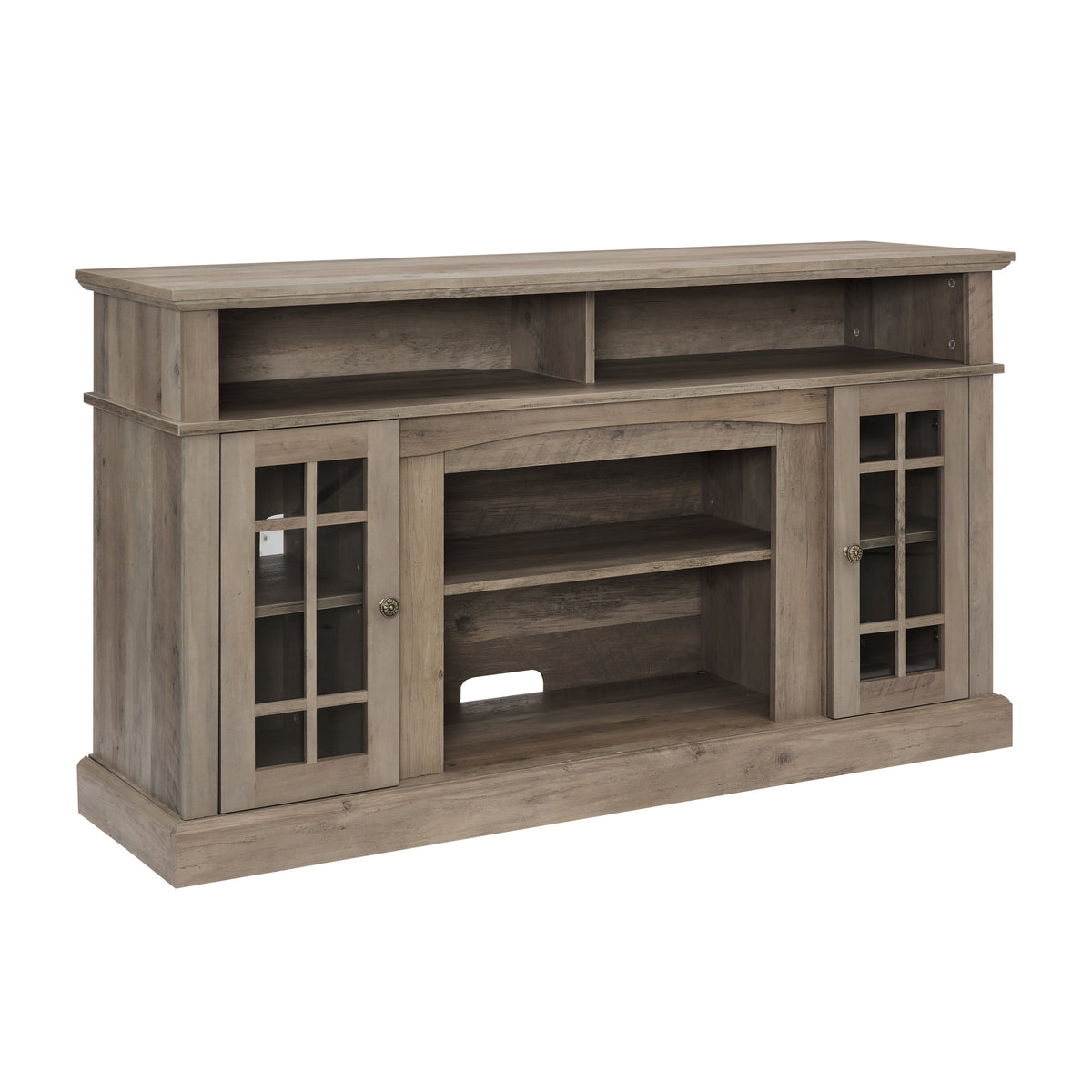 Classic Tv Media Stand Modern Entertainment Console For Tv Up To 65" With Open And Closed Storage Space, Gray Wash, 58.25"W*15.75"D*32"H Gray Wash 65 Inches 60 69 Inches American Traditional 65 Inches Mdf