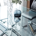Large Modern Minimalist Rectangular Glass Dining Table For 6 8 With 0.39