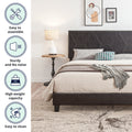 Queen Size Upholstered Platform Bed Frame ,Wood Slat Support, Easy Assembly,Black, Pu Black Pu Pu