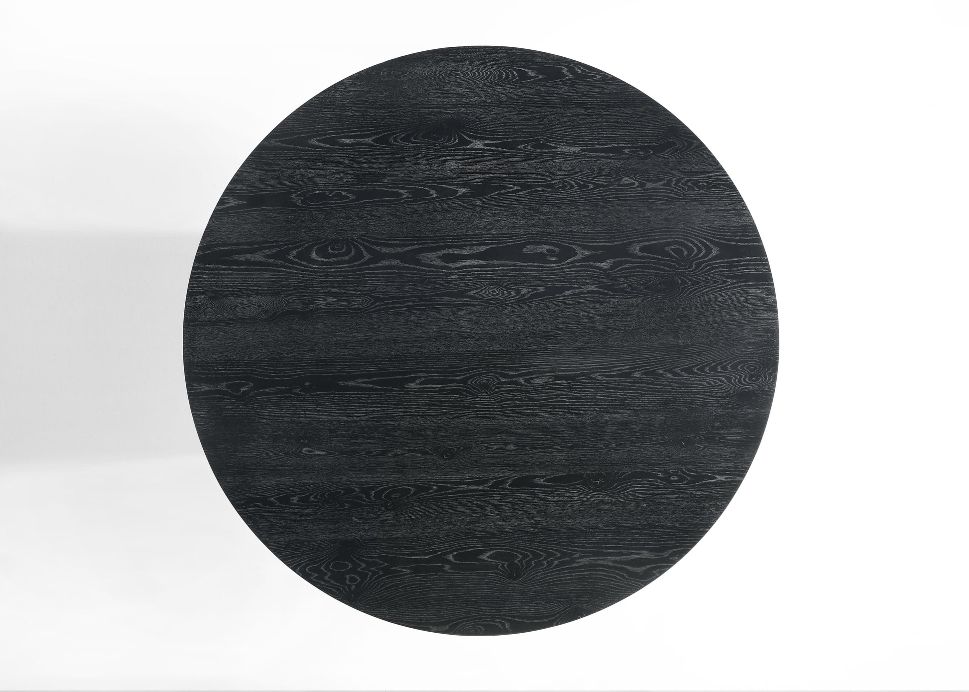 Jasper Ebony Black 5 Piece 59" Round Dining Table Set With Gray Chairs Walnut Solid Wood Mdf