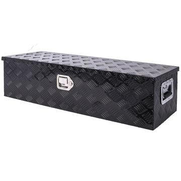 39Inch Aluminum Tool Box,Heavy Duty Truck Bed Tool Box,Outdoor Trailer Pickup Storage Tool Box,Rv Storage Organizer,Underbody Box W Lock Keys,Black 39X13X10Inch Black Aluminum