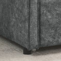 Twin Size Daybed With Twin Size Trundle Upholstered Tufted Sofa Bed, Waved Shape Arms, Grey 80.5