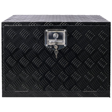 24Inch Aluminum Tool Box,Heavy Duty Truck Bed Tool Box,Outdoor Trailer Pickup Storage Tool Box,Rv Storage Organizer,Underbody Box W Lock Keys,Black Black Aluminum