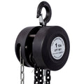 Chain Hoist 2200Lbs 1T Capacity 10Ft With 2 Heavy Duty Hooks,Manual Chain Hoist Steel Construction,Black Black Steel