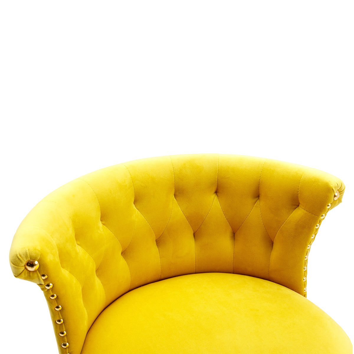 Coolmore Swivel Bar Stools Set Of 2 Adjustable Counter Height Chairs With Footrest For Kitchen, Dining Room 2Pc Set Yellow Velvet