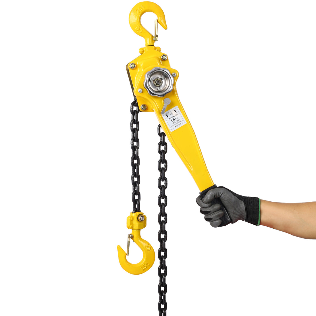 Lever Chain Hoist 3 Ton 6600Lbs Capacity 10 Ft Chain Come Along With Heavy Duty Hooks Ratchet Lever Chain Block Hoist Lift Puller Yellow Steel