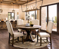Rustic Classic 2Pcs Dining Chairs Beige Fabric Upholstered Cushion Side Chairs Trim Kitchen Dining Room Solid Wood Light Oak Beige Dining Room Rustic,Transitional Dining Chairs Solid Back Solid Wood