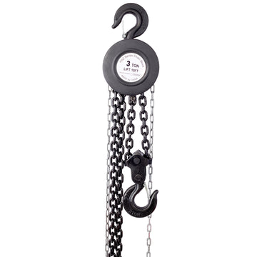 Chain Hoist 6600Lbs 3T Capacity 10Ft With 2 Heavy Duty Hooks,Manual Chain Hoist Steel Construction,Black Black Steel