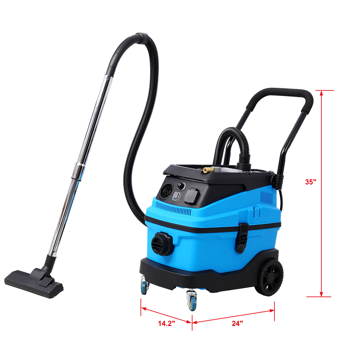 Wet Dry Blow Vacuum 3 In 1 Shop Vacuum Cleaner With More Than 18Kpa Powerful Suction Great For Garage, Home, Workshop, Hard Floor And Pet Hair 8 Gallon Large Capacity 6 Peak Hp 1200W Black Blue Polypropylene