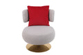 Swivel Accent Chair Armchair, Round Barrel Chair In Fabric For Living Room Bedroom Grey Primary Living Space American Design Foam Faux Fur