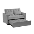 Grey Velvet Loveseat Sofa Bed 7Cm Legs Grey Wood Tufted Back Square Arms Foam Velvet 2 Seat