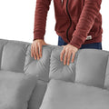 Grey Velvet Loveseat Sofa Bed 7Cm Legs Grey Wood Tufted Back Square Arms Foam Velvet 2 Seat