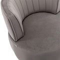 Coolmore 360 Degree Swivel Cuddle Barrel Accent Sofa Chairs, Round Armchairs With Wide Upholstered, Fluffy Velvet Fabric Chair For Living Room, Bedroom, Office, Waiting Rooms Gray Foam Velvet