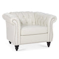 1 Seater Sofa For Living Room White Pu