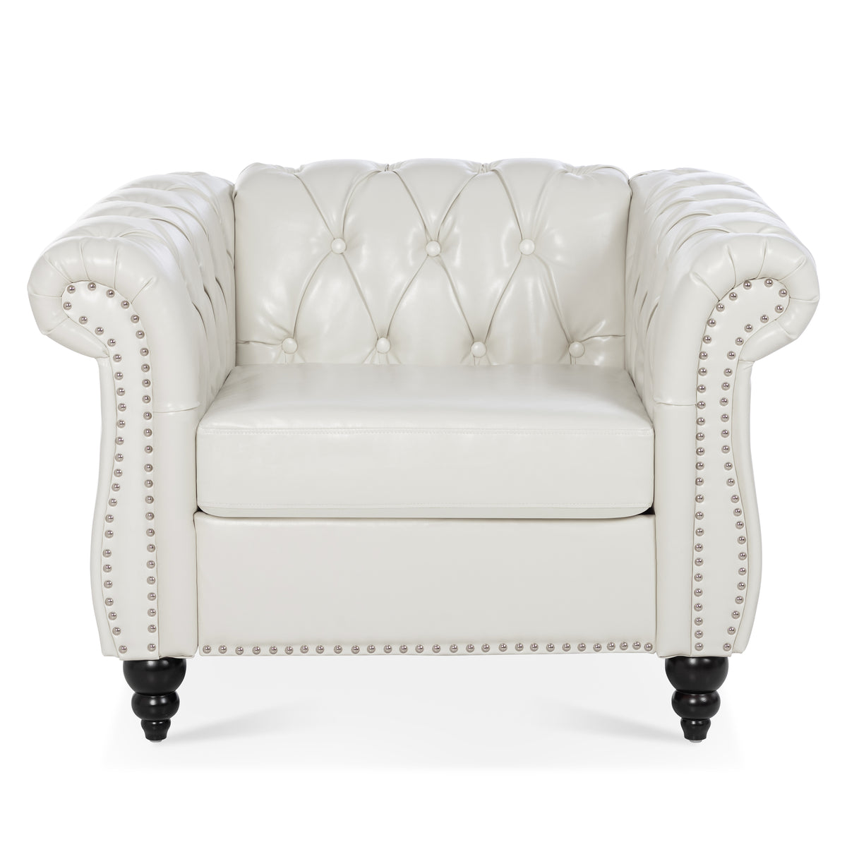 1 Seater Sofa For Living Room White Pu