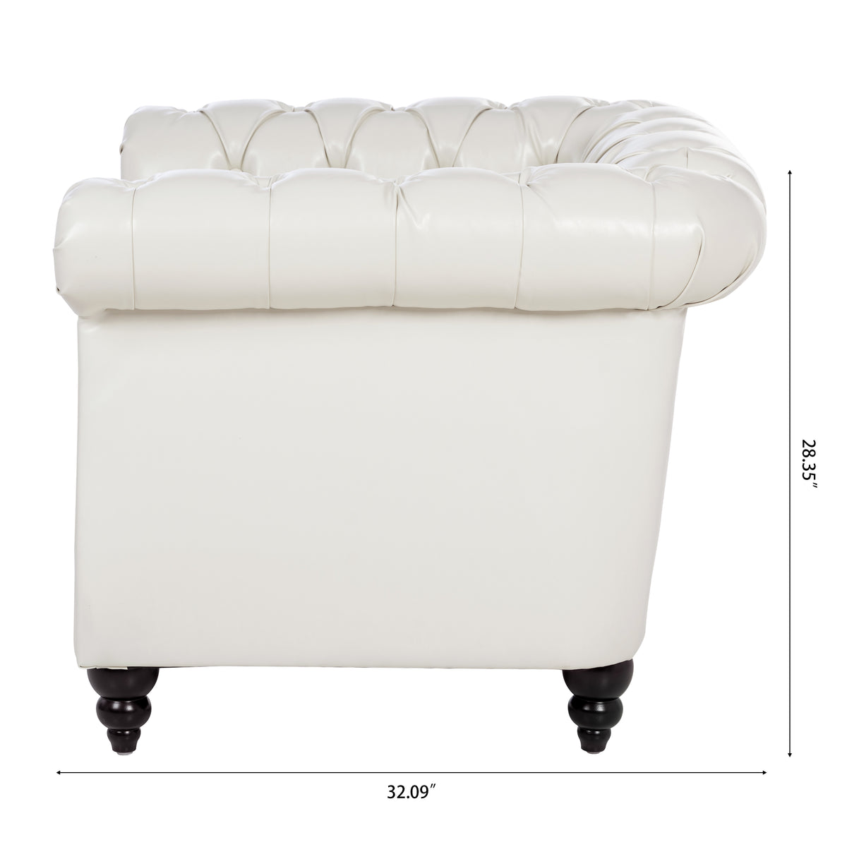 1 Seater Sofa For Living Room White Pu